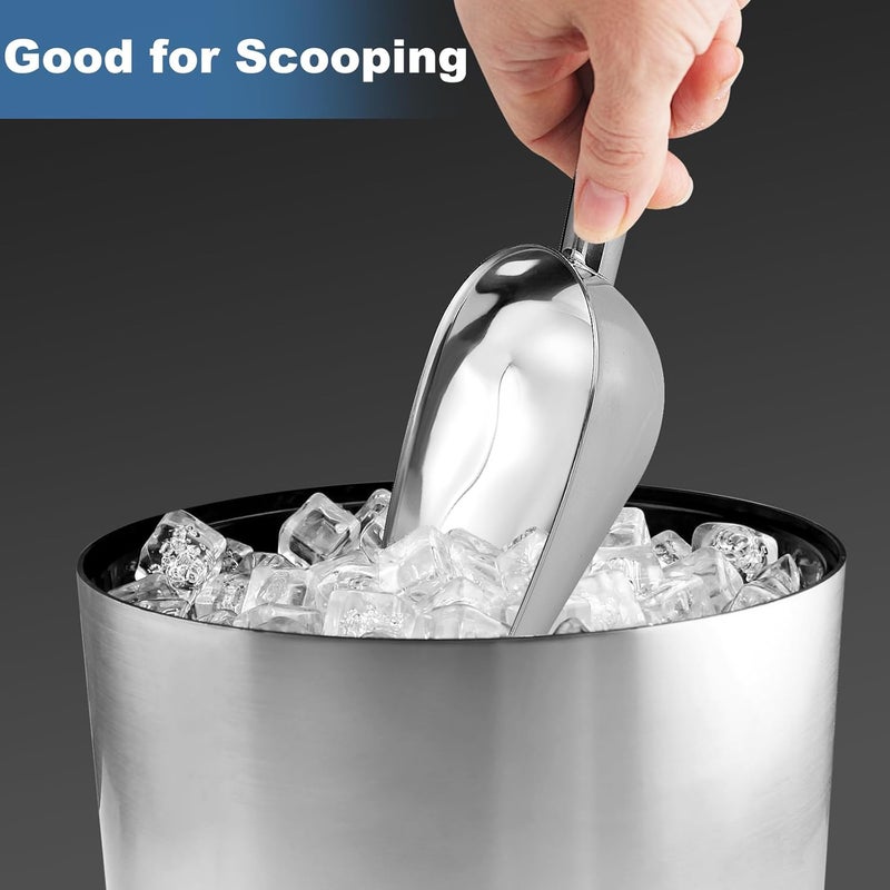 LifHap Ice Scoop,8 oz Metal Ice Scoop for Freezer,Stainless Steel Scooper for Ice Machine,Ice Bucket,Bar,Kitchen,Parties,Food Scoop for Popcorn,Flour,Candy,Pet Food - Image 2